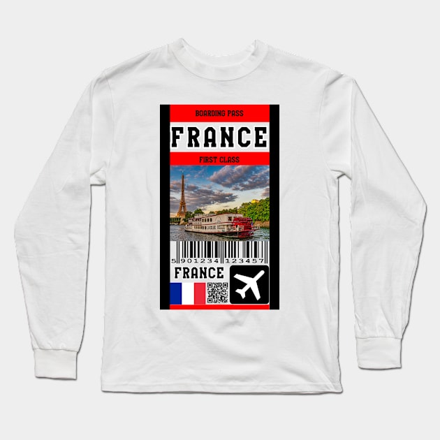 France first class boarding class Long Sleeve T-Shirt by Travellers